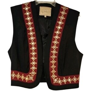Double D Ranch Western Studded Wool Crop Vest RARE Vintage Sz Small Ranchwear